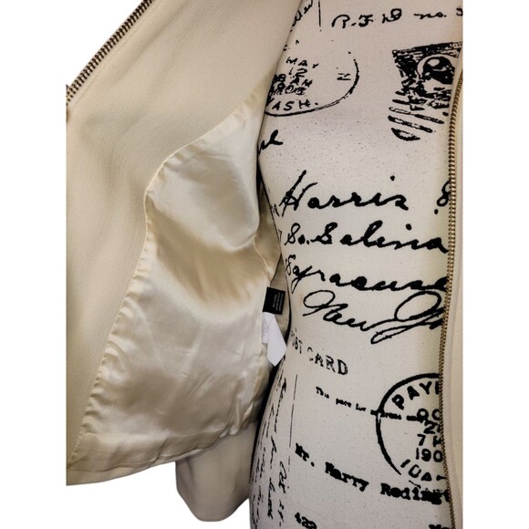 Ralph Lauren LRL Worsted Wool Hooded Jacket Blazer Womens PM Petite Ivory Gold - Picture 7 of 11